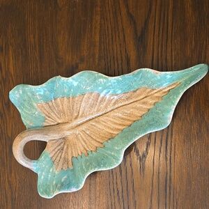 Vintage Mid-Century Modern California Pottery Leaf Tray